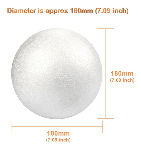 Bola De Espuma De Isopor De Poliestireno Sólido Redonda De