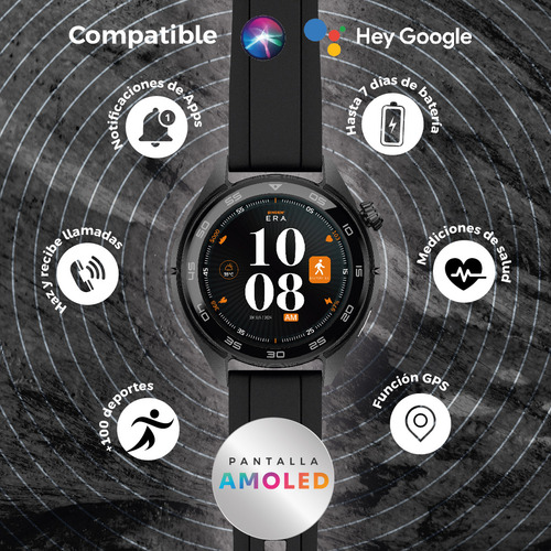 Smartwatch Era One Pro Gps Llamadas Bluetooth + Correa