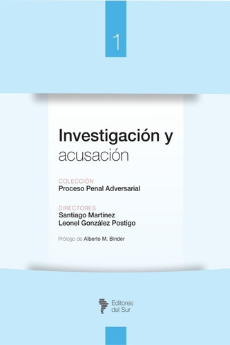 Investigación Y Acusación, De Santiago Martínez - Leonel González., Vol. 1. Editorial Editores Del Sur, Tapa Blanda En Español, 2018