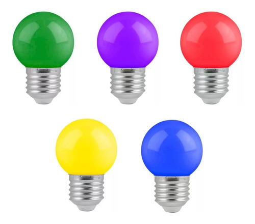 Pack X 5 Lamparas Led Gota 1w 5 Colores Etheos Guirnalda