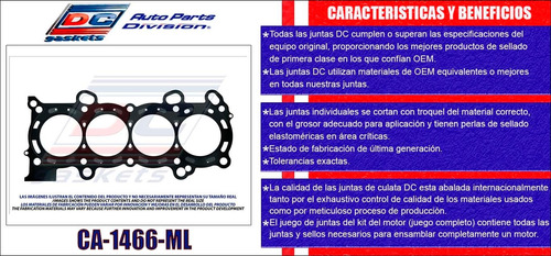 Junta Cabeza Para Honda Crv L4 2.4 16v K24a4 I-vtec (02-06) 