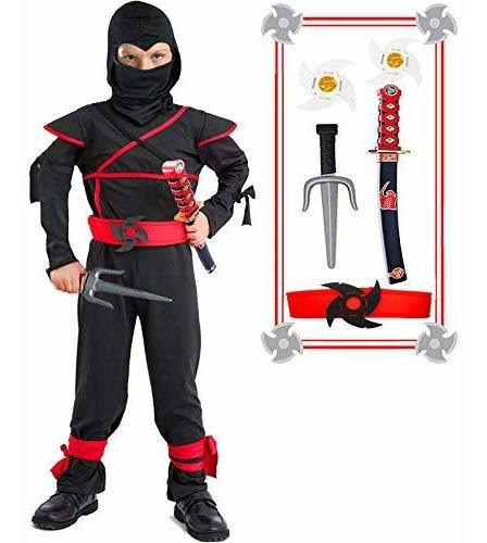 Niños Ninja Disfraz Con Ninja Accesorios Ninja Wjk1