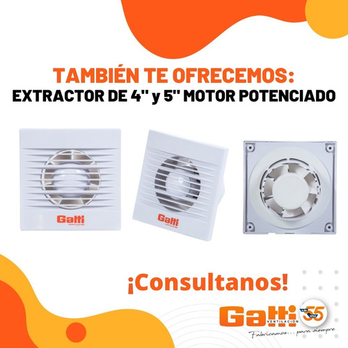 Imagen 8 de 10 de Extractor De Aire Baño 6 Gatti Ventilación Motor Potenciado