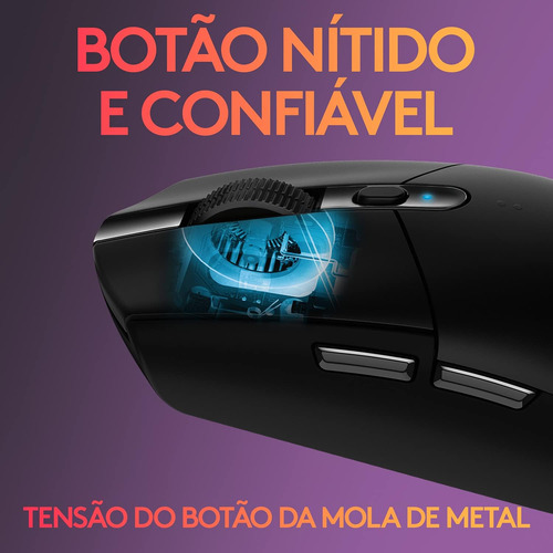 Mouse Gamer Sem Fio Logitech G305 Lightspeed - Preto Black