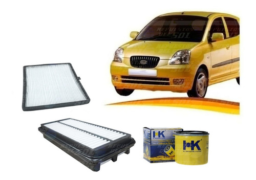 Kit Filtros Kia Morning 1.1 2004 - 2011 Aire Aceite Polen