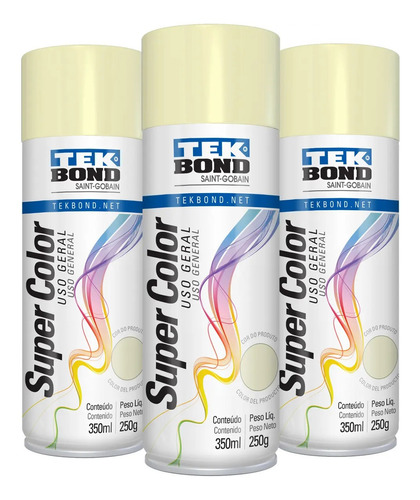 Pintura En Aerosol Tek Bond Beige - 350 Ml/250 Gr X3 Und