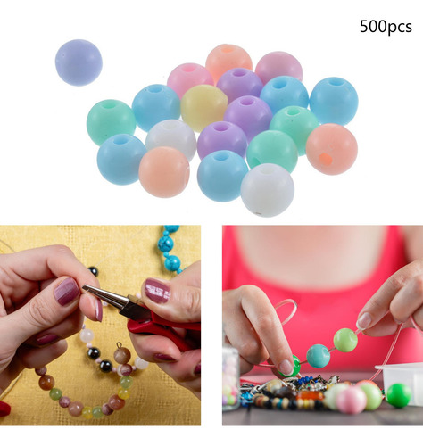 2 X 500 Uds. Cuentas Redondas Sueltas Espaciadoras Color