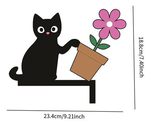 Fa Esquina De La Puerta Derecha Gato De Maceta De Flores