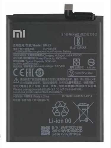 Bateria Pila Original Xiaomi Mi 10t - Mi 10t Pro Bm53