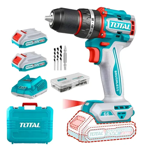 Taladro Percutor Atornillador Brushless Total 20v Industrial Turquesa 50 60hz