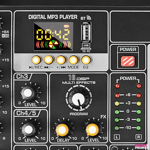 Consola Mixer 7 Canales Interfase Grabacion Bluetooth Usb Fx