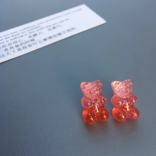 Brinco Gummy Bear Glitter Vermelho