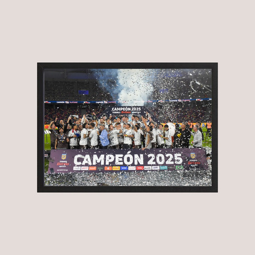 Cuadro Decorativo Platense Campeón 2025 11 - A3 30x40 Blanco Negro