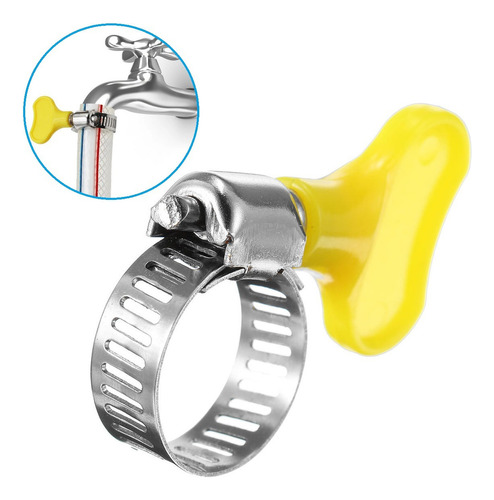 100 Abraçadeira Borboleta 3/4 Americana Ajustáve Aço Inox Cor Amarelo