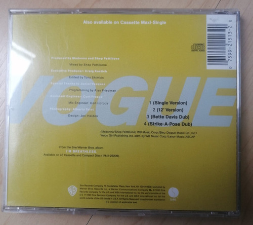 Madonna Vogue Maxi Single Cd (Usado)