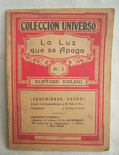 La Luz Que Se Apaga Rudyard Kipling N.° 2 Coleccion Universo