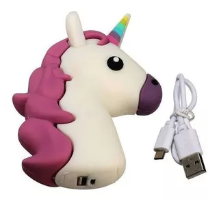 Cargador Portatil Bateria Usb Celular Emoji Unicornio 5600ma