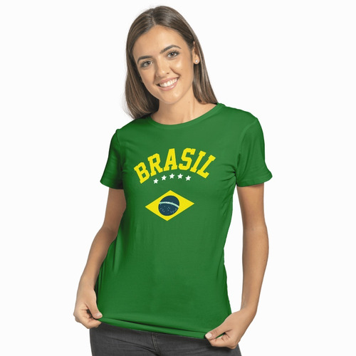 Camiseta Brasil Verde Amarela Torcedor Copa Do Mundo