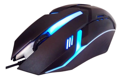 Mouse Gamer M-03 De Juego Negro Con Luces