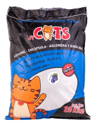 Arena Sanitaria Jvcats Olor A Blueberry 5 Kg x 5kg de peso neto