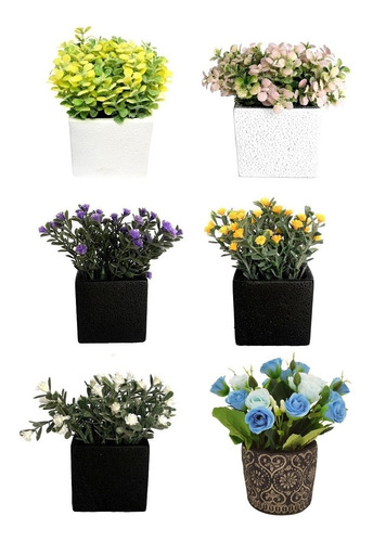 Set De 3 Bonitas Plantas Artificiales De Cerámica (a Elegir)