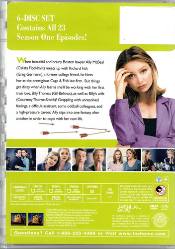 Ally Mcbeal Temporada 1 Uno Serie En Dvd