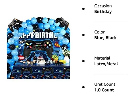 Juego De Decoraciones Para Fiestas De Cumpleaños De Videojue