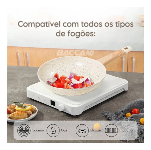 Jogo De Panelas Revestimento Cerâmico Indução Preto 5 Peças