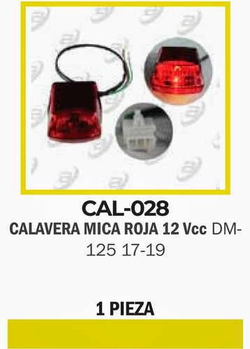 Calavera Mica Roja Dm-125 17-19