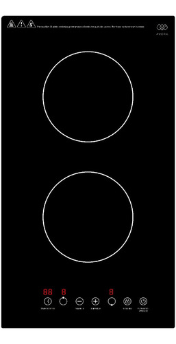 Avera Parrilla De Inducción 2 Zonas Estufa Eléctrica Piv2b Color Negro