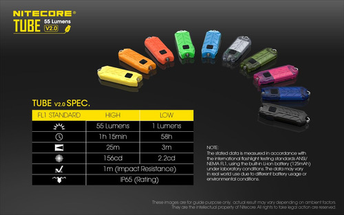 Linterna Nitecore Tube V2.0 De 55 Lúmenes Recargable Por Usb