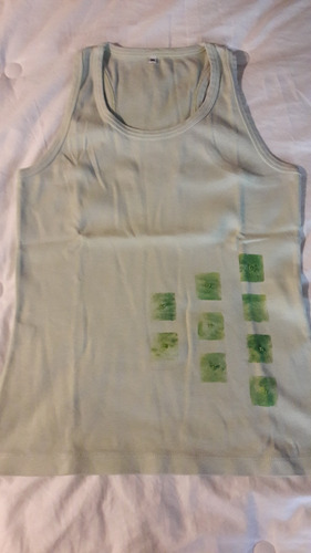 Musculosa Verde Agua Pintada A Mano Tm, Preciosaaa!!