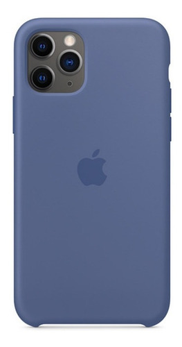 Capa De Silicone Para iPhone 11 Pro Azul  Aveludada Barata