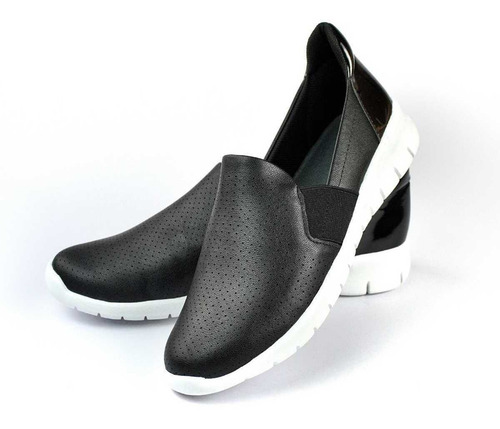 Imagem 4 de 4 de Tênis Conforto Eva Piccadilly 970054 Preto/branco
