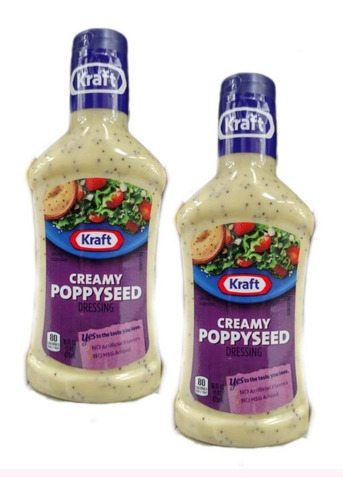 2x Kraft Creamy Poppyseed Dressing  Aderezo Crema De Amapola