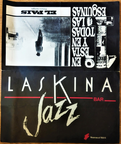 1989 Afiche Programacion Pub Laskina Montevideo Conciertos