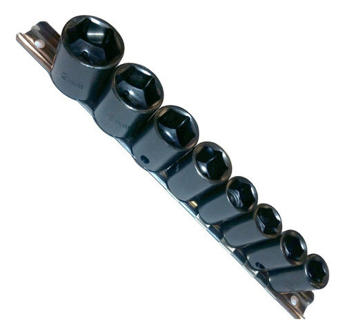 Juego Dados Corto Hexagonal De Impacto 3/8 Mm (9 Pz)