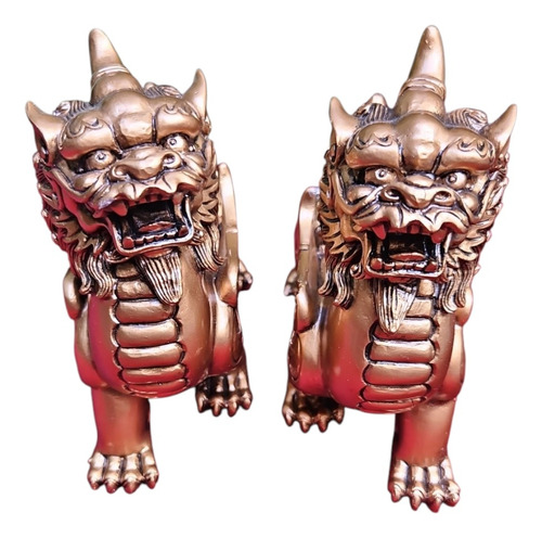 Perros Fu Leones Par Poliresina 12cm Aprox Monte Kurama