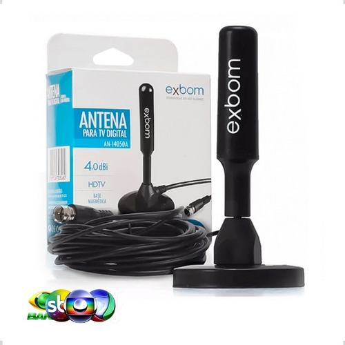 Antena Hdtv Interna Sinal Forte Digital Cabo 5m Prova Água