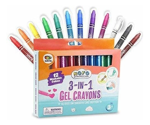 Crayones En Gel Acuareables Efecto Pastel 12 Colores Variado