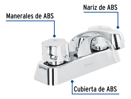 Mezcladora 4 Lavabo, Abs, Hexagonal, Basic 49281