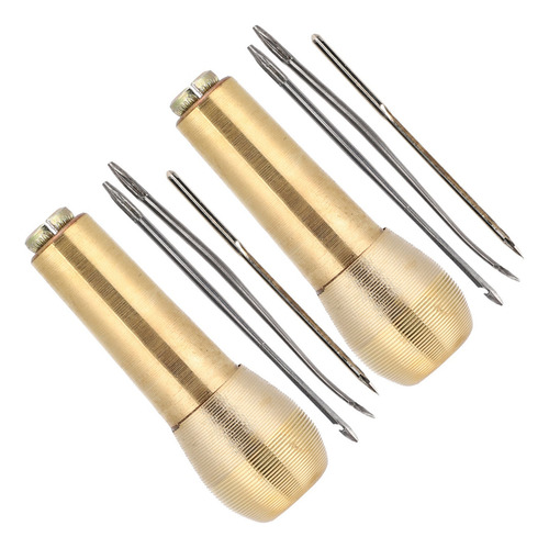 2 Set Many De Cobre Coser Awl Taper Cuero De Reparación De