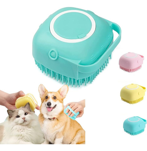 Cepillo De Baño Mascota Perro Gato Esponja Ducha Dispensador