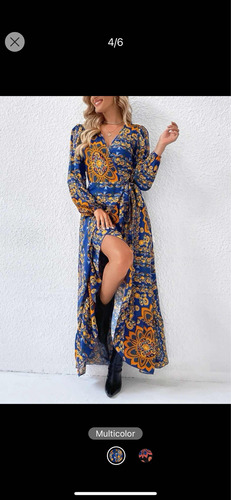 Vestido Largo Wrap Dress