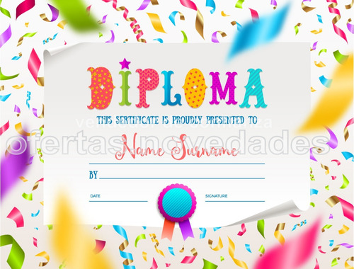 Diplomas Escolares Infantiles Vectores Editables Eps