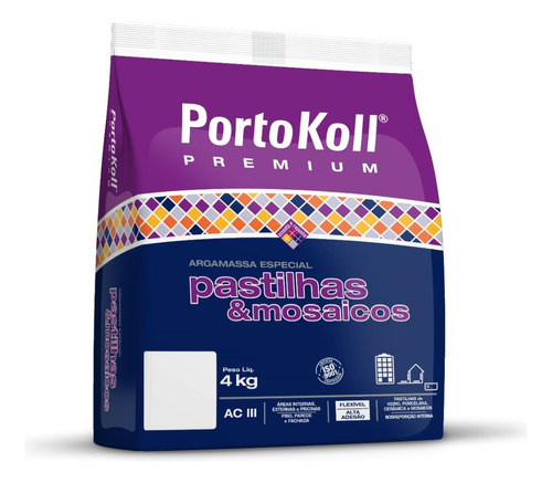 Argamassa Portokoll Premium Para Pastilhas: Branco (4 Kg)
