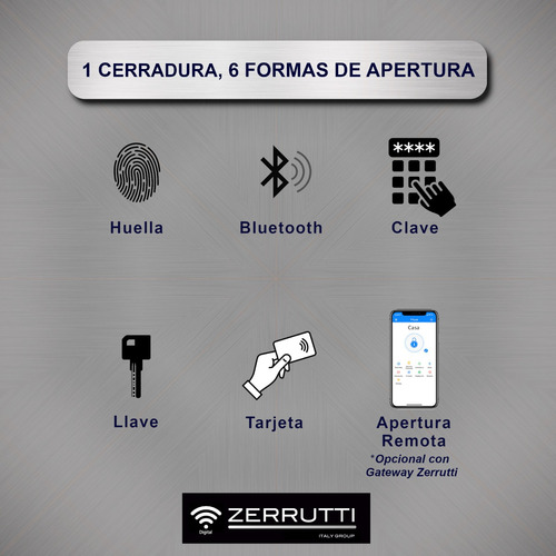 Imagen 6 de 8 de Cerradura Digital Inteligente Zerrutti Ze 8070 Automático