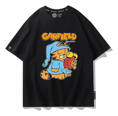 Pijama Garfield De Algodón Puro De Manga Corta, Bonito