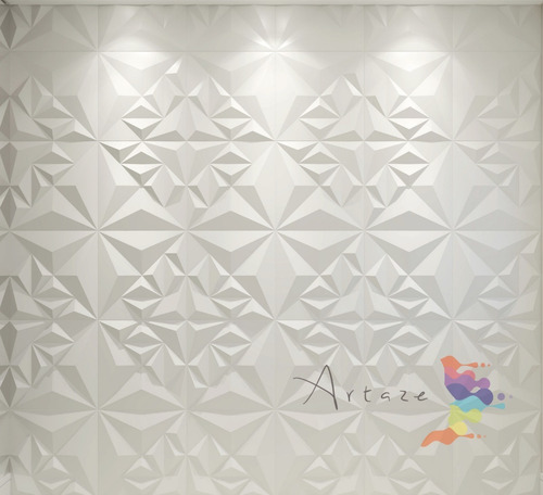 Forma Placa Gesso Molde 3d 50 X 50 Triangulo Bali Pet 1.8mm Branco