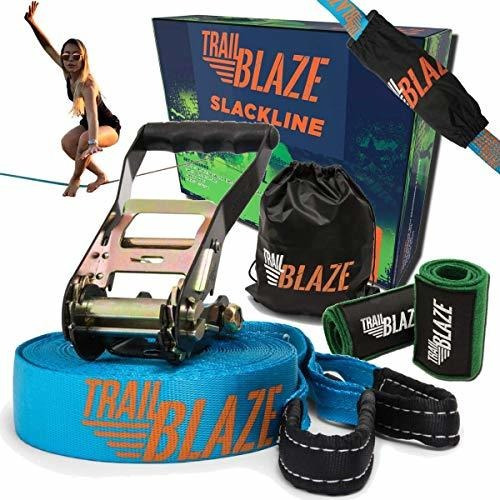 Imagen 1 de 6 de Kit Premium Slackline 60 Pies Más Largo Que Nunca -